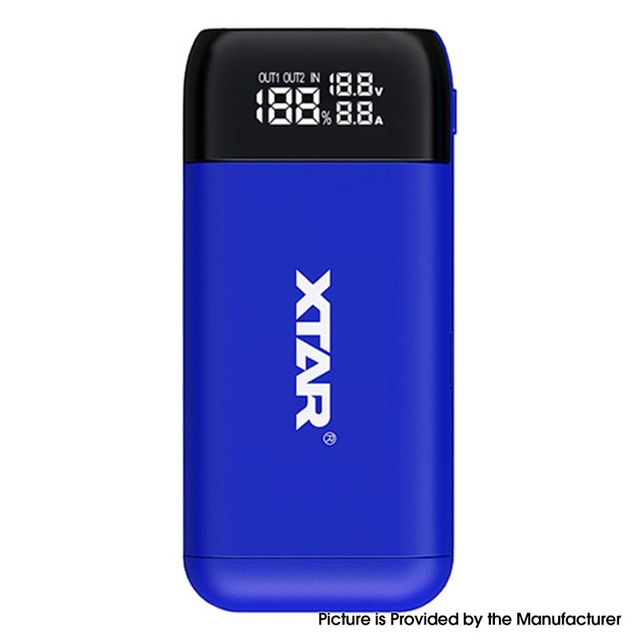 Authentic XTAR PB2S Portable Power Bank Dual-role Fast Charger for 3.6V /3.7V Li-ion/IMR/INR/ICR/18650/18700/20700/21700 - Blue
