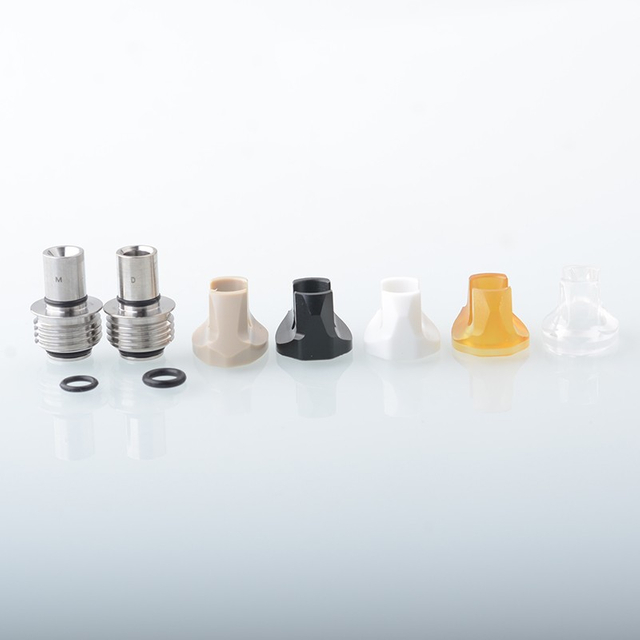Monarchy Cyber BB Billet Drip Tip Set - SS + PC + POM + PEI + PEEK, DL / MTL, 2 PCS BB Connector + 5 PCS Mouthpiece