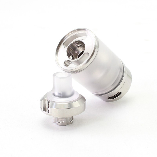 SXK Hussar RTA 2.0 Avant Style RTA Rebuildable Tank Atomizer - Silver, 316SS, 4ml, 22mm Diameter