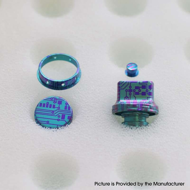 DotMod DotAIO Vape Pod System MK MODS Dotcircuit Set Drip Tip + Fire Button +VV Button Titanium 