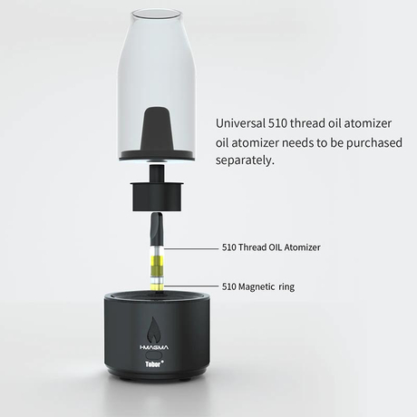 Tobor I-MAGMA Electric Dab Rig & 2-in-1 Vaporizer Kit for Wax and Oil – Portable 1600mAh E-Rig with Glass Bubbler and 510 Compatibility