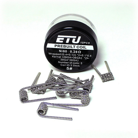 SXK ETU Pre-built Coil Wire - 0.28ohm, Kernel (26GA+36GA) x 2 + 38GA x 26GA, Wrapped (0.4+0.13) x 2 +0.1 x 0.4 (10PCS)