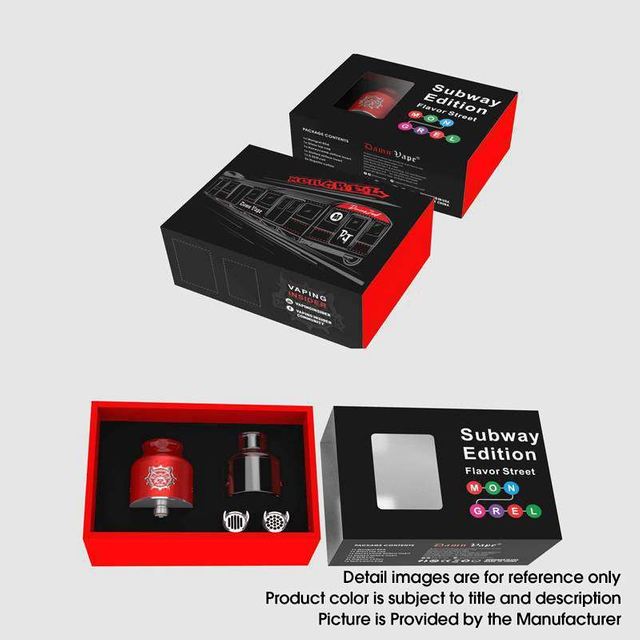 Authentic Damn Vape Mongrel RDA Rebuildable Dripping Vape Atomizer 25.4mm / 26mm, with Spare Top Cap, Subway Edition