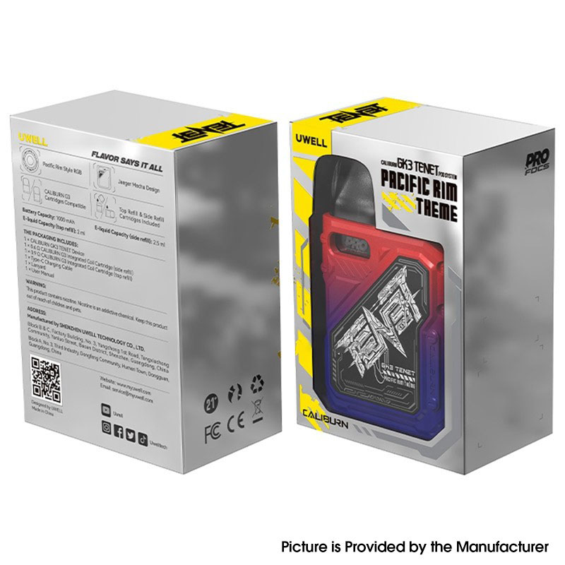 Authentische Uwell Caliburn GK3 Tenet Pod System Kit 1000mah, 2,5 ml, 0,6 / 0,9OHM