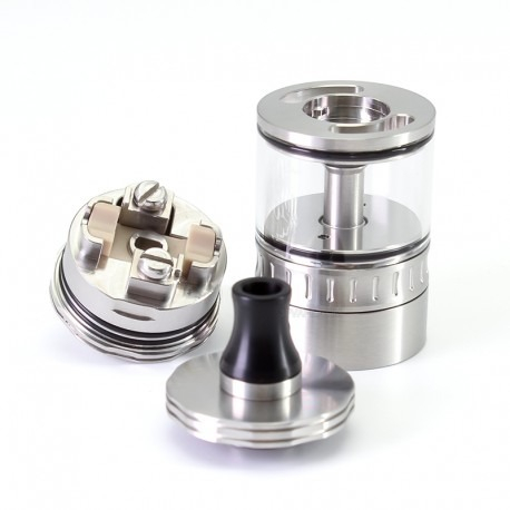 SXK nola style RTA再構築可能なアトマイザー - 銀、3.2ml、8pcsエアピン22mm直径