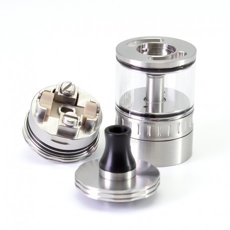 SXK nola style RTA再構築可能なアトマイザー - 銀、3.2ml、8pcsエアピン22mm直径