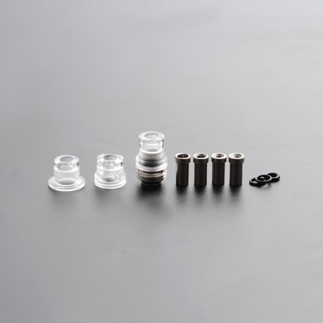 Mission Tips Integrated Whistle Style Drip Tip Mouthpiece + Base for SXK BB Box Mod - Transparent, 20x13mm + 18x15mm + 18x13mm
