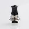 Authentic Vapefly Brunhilde MTL RTA Replacement Long 510 Drip Tip w/ Cooling Fin - Black + White, Resin + Stainless Steel