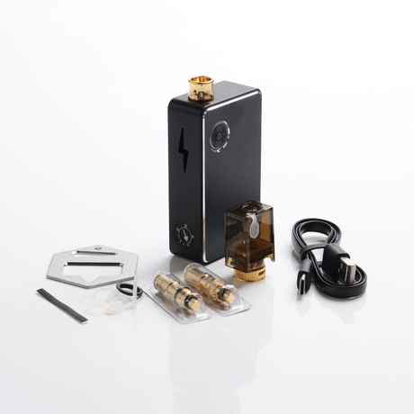 Authentic Ohm Vape AIO 42W Box Mod Pod System Starter Kit - Black, 1 x 18650