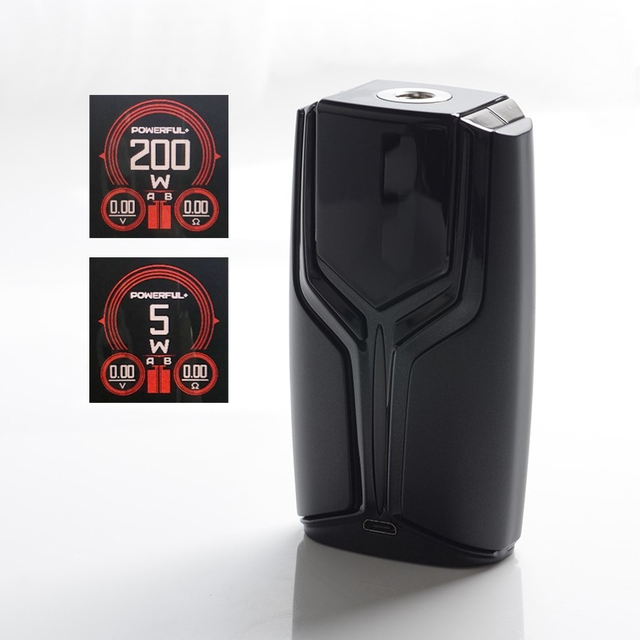 Authentisch Vape Master Aurora 200W VW Variable Wattage Vape Box Mod - schwarz, 5 ~ 200W, 2 x 18650