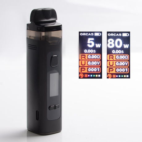 Authentic Advken Orcas MX Cube 80W VW Pod System Vape Starter Kit - Black, 4.5ml, 0.8 / 0.3ohm, 5~80W, 1 x 18650