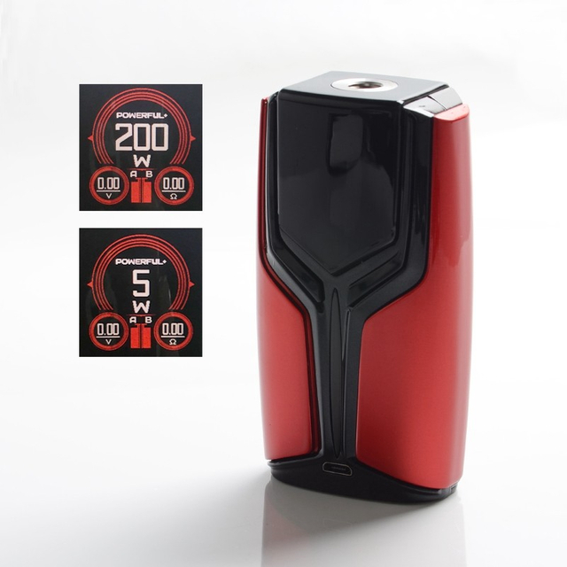Authentisch Vape Master Aurora 200W VW Variable Wattage Vape Box Mod - rot, 5 ~ 200W, 2 x 18650