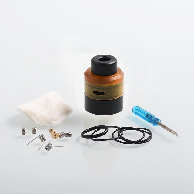 Authentic Civanpor Atena RDA Rebuildable Dripping Vape Atomizer w/ BF Pin - Black + Yellow, POM + PEI + 316SS, 24mm Dia