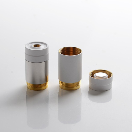 El Thunder MTLite Style Vape Mechanical Mod - White + Silver, Brass, 1 x 18350 / 18650