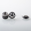 Empire V Style RTA Rebuildable Tank Atomizer – Knurling Surface / Blank Surface, Silver / Black, 23mm Diameter