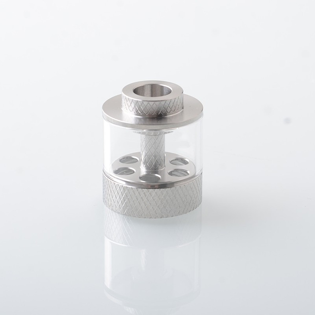 Empire V Style RTA Replacement Glass Tank Tube Kit – Blank / Knurled Surface, Stainless Steel Base, Transparent