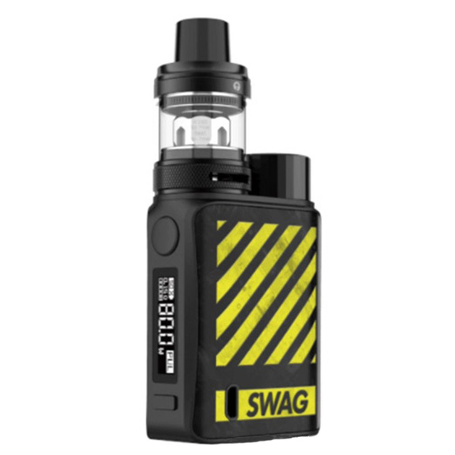 Authentic Vaporesso SWAG II 80W VW Box Mod w/ NRG PE Tank Atomizer Vape Kit - Zebra Yellow, 5~80W, 1 x 18650, 3.5ml, 0.15/0.5ohm