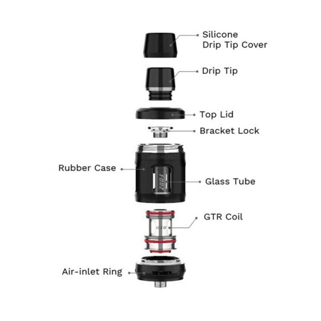 Aut&ecirc;ntico Vaporesso Forz Tank 25 Clearomizer Vape Atomizador, 4,5 ml, 0,15 ohm / 0,4 ohm, 27 mm de di&acirc;metro