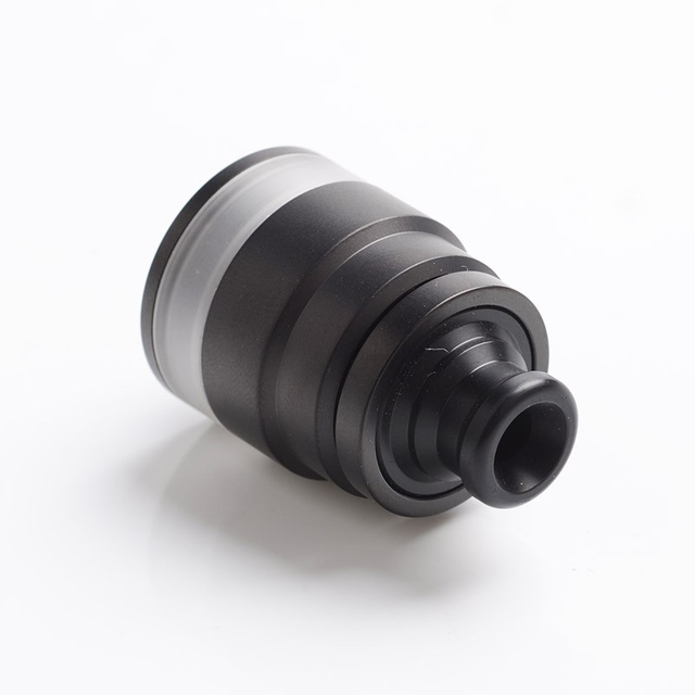 DDP ONE Style RTA Rebuildable Tank Vape Atomizer - Black, 316 Stainless Steel + PC, 2ml, 22mm Diameter