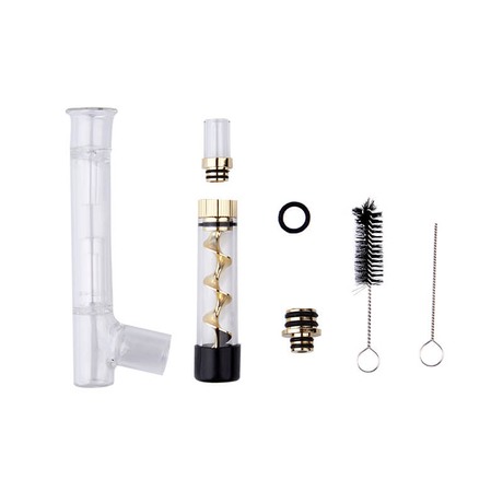 Twisty Glass Blunt V12 Mini Bubbler Kit Vaporizer Pen,Glass Pipe, Vape Pen For Dry Herb Vaporizer - Gold Color