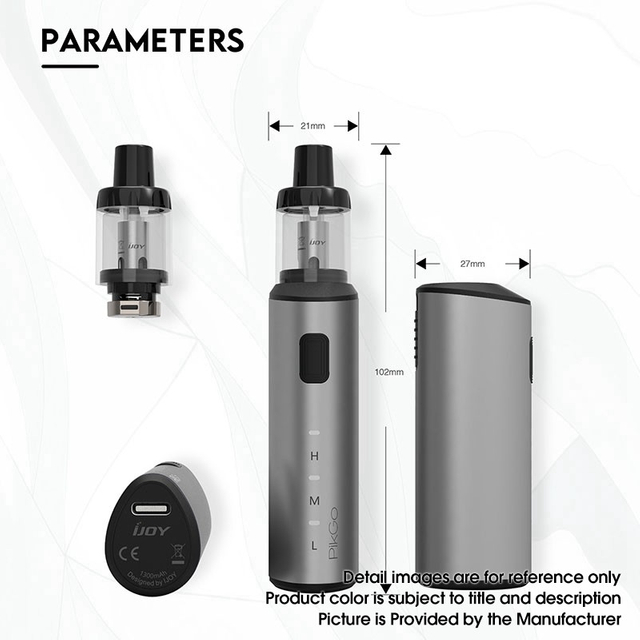 Authentic IJOY PikGo Pod Mod Vape Starter Kit, 1300mAh, 2.0ml, 0.6ohm / 1.0ohm
