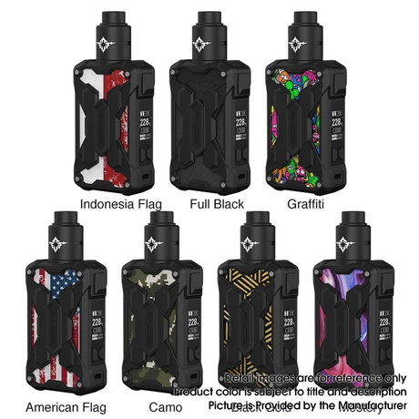 Authentic Rincoe Mechman Lite 228W TC VW Box Mod + Metis RDA Atomizer Vape Kit , 1~228W, 2 x 18650