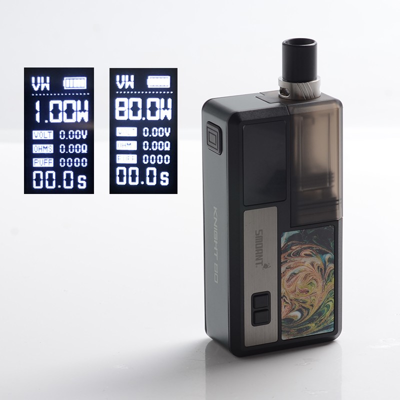 Authentisch Smoant Knight 80W TC VW Mod RBA POD -System Vape Starter Kit - Nachtgrün, 1 ~ 80W, 100 ~ 300'C / 200 ~ 600'F, 1 x 18650