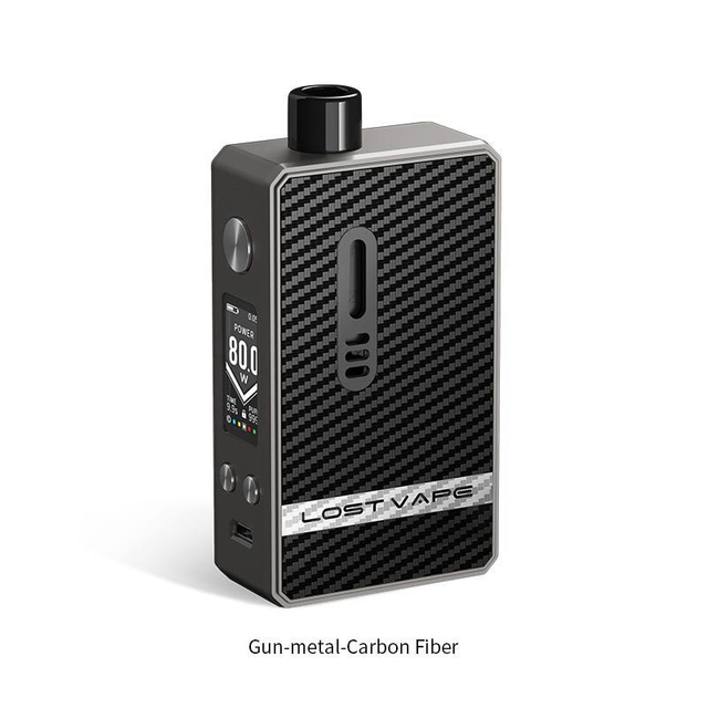 Authentic Lost Vape Gemini Hybrid Pod System Vape Mod Kit - Gun Metal Carbon Fiber, 5~80W, 1 x 18650, 4.0ml, 0.2 / 1.0ohm