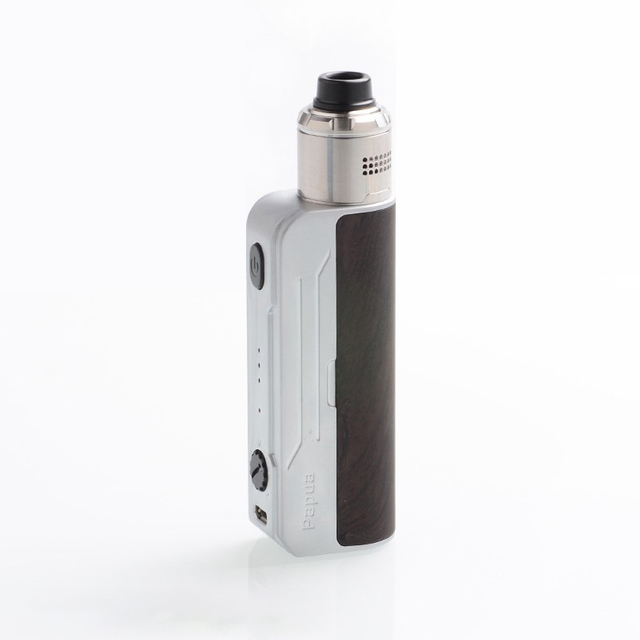 Authentic Hippovape Papua 100W VW Variable Wattage Box Mod + RDA Kit - Black, 3~100W, 1 x 18650/20700/21700, 24mm Diameter