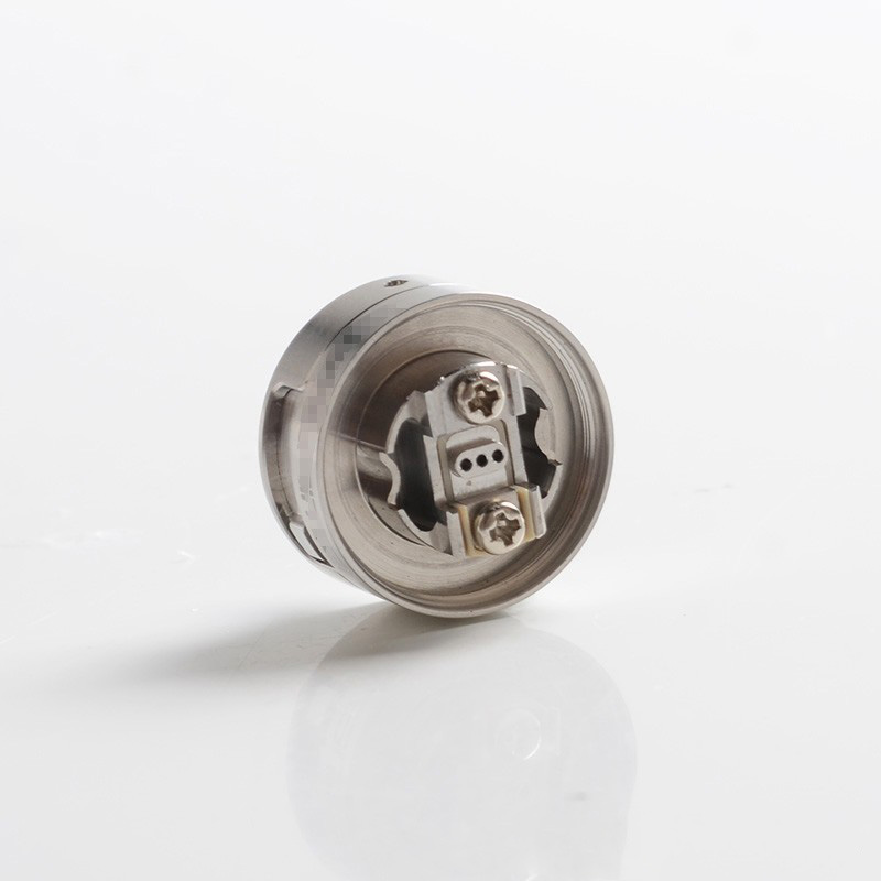 Vapeasy Experiment 3 V3 Style MTL RTA Rebuildable Tank Vape Atomizer - Silver, 316 Stainless Steel, 2.5ml, 22mm Diameter