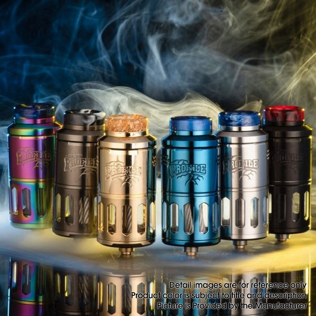 Authentic Wotofo Profile RDTA / RDA Rebuildable Dripping Tank Vape Atomizer w/ BF Pin - Rainbow, 6.2ml, 25mm Diameter