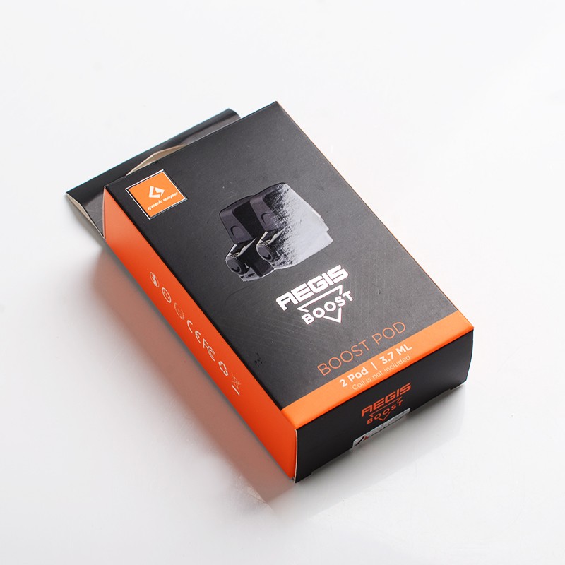 Authentic GeekVape Aegis Boost Pod Kit Replacement Empty Pod Cartridge - Black, 3.7ml (2 PCS)