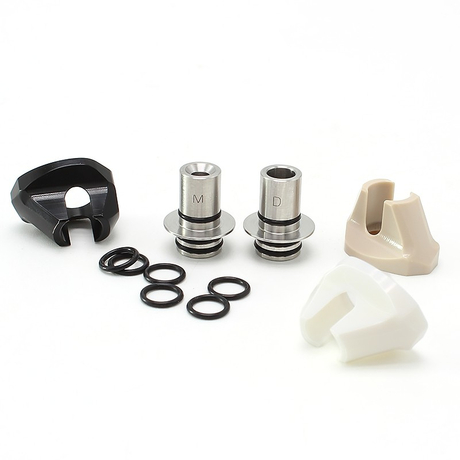 SXK Monarchy Cyber 510 Drip Tip Set - 316SS + POM / PEEK / PET, 3 x Mouthpieces + 2 x 510 Connector Base