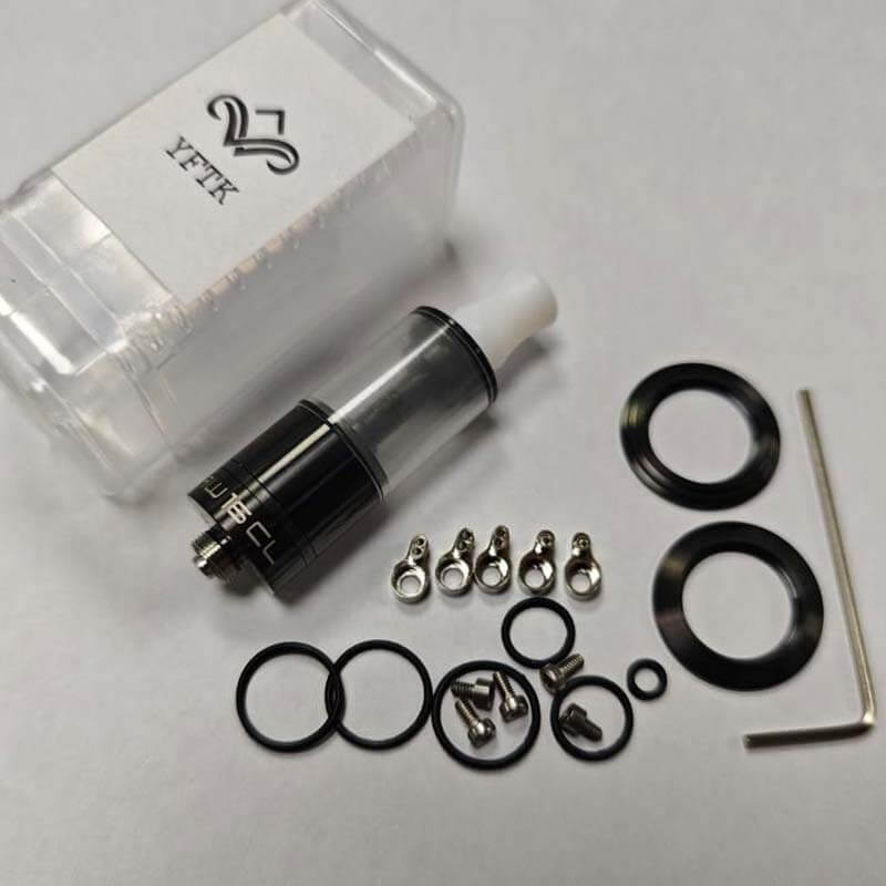 YFTK Dvarw 16 Cl RTA 3ML Rebuildable Tank Atomizer Set Full - Black & Silver