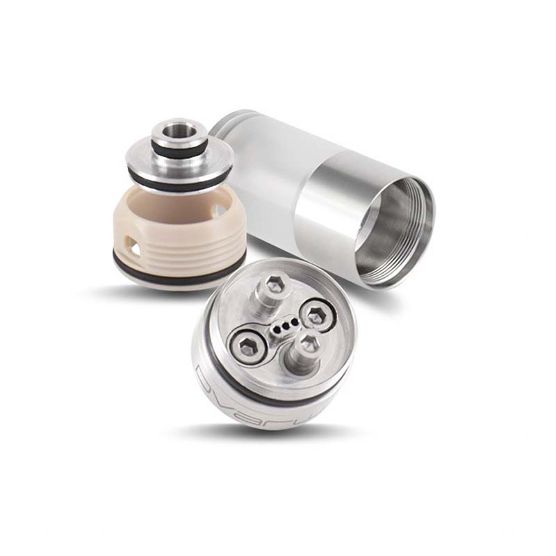 YFTK Dvarw 16 FL RTA 3ml Rebuildable Tank Atomizer Full Set – Black & Silver