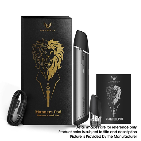 Authentic Vapefly Manners Pod System Vape Starter Kit, 650mAh, 2.0ml, 1.0ohm / 1.4ohm
