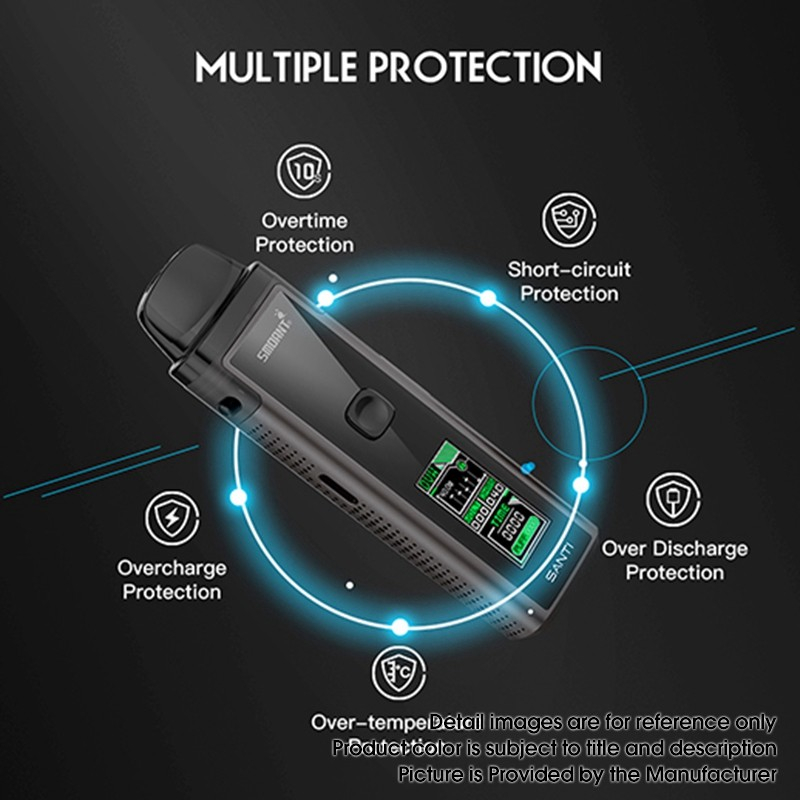 Authentischer Smoant Santi 40W Pod System Vape VW Mod Kit, 1100mah, 1 ~ 40 W, 3,5 ml, 0,6 OHM