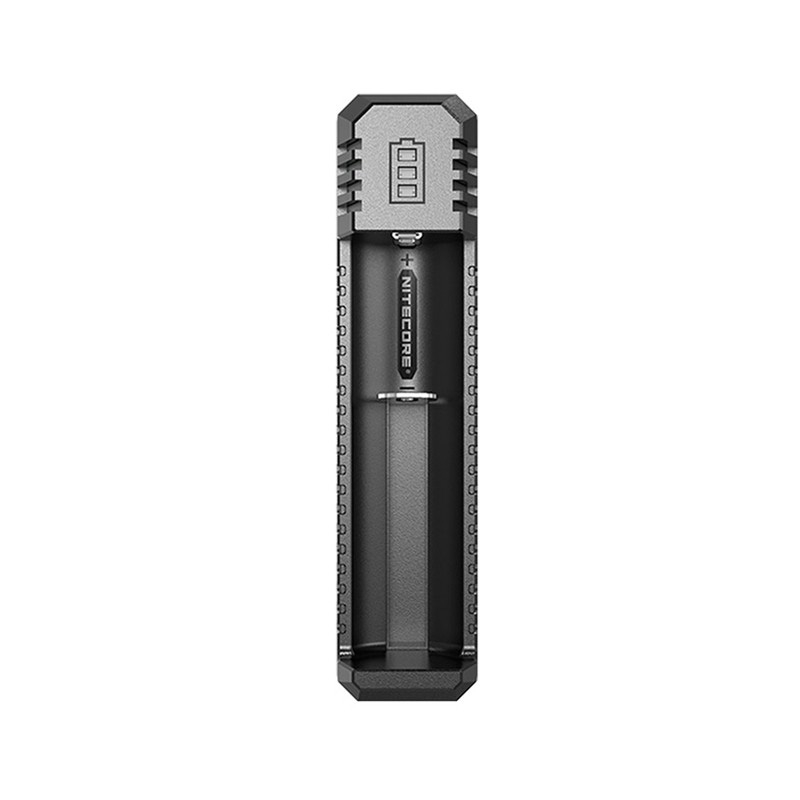 Authentic Nitecore UI1 USB Charger for Li-ion / IMR 18650, 20700, 21700 Battery - Black, Single Slot