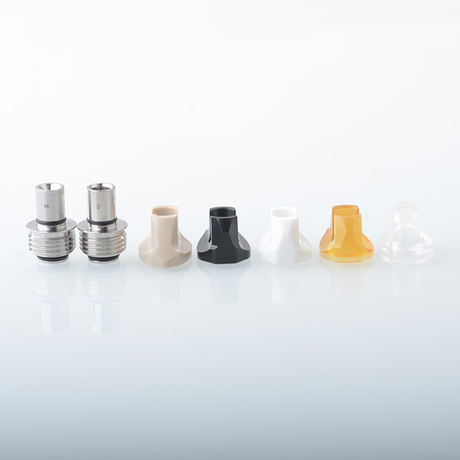 Monarchy Cyber BB Billet Drip Tip Set - SS + PC + POM + PEI + PEEK, DL / MTL, 2 PCS BB Connector + 5 PCS Mouthpiece