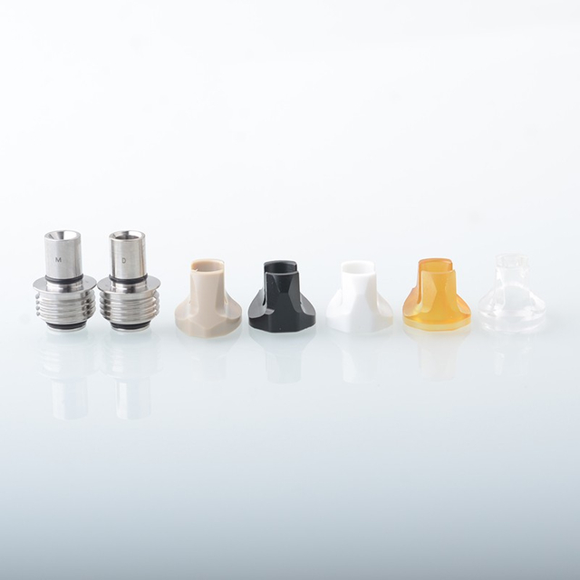 Monarchy Cyber BB Billet Drip Tip Set - SS + PC + POM + PEI + PEEK, DL / MTL, 2 PCS BB Connector + 5 PCS Mouthpiece