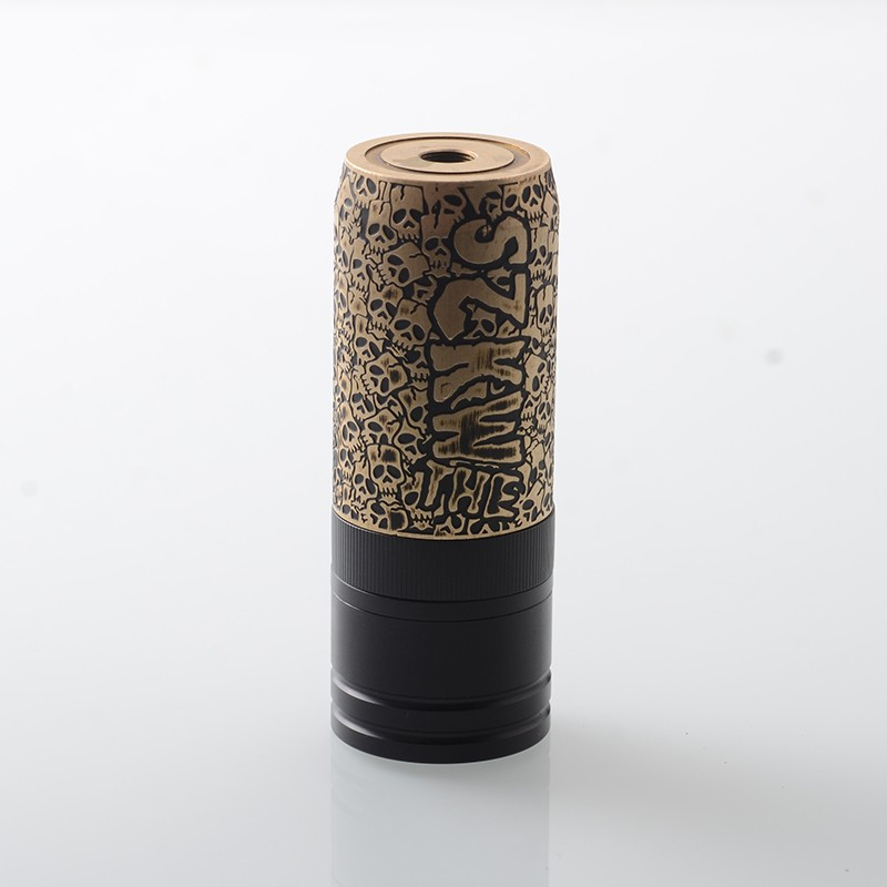 MK2 Special Cipher Style Mechanical Mod - Black Gold, Brass, 1 x 18650,  Skull Limited Edition & Reviews - shareAvape