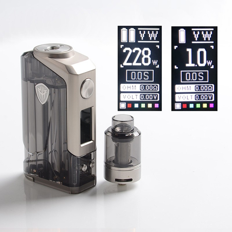 Authentic Rincoe Jellybox 228W Box Mod with Jellytank Kit, 1~228W, 2 x 18650, 4.8ml, 0.3 / 0.15ohm