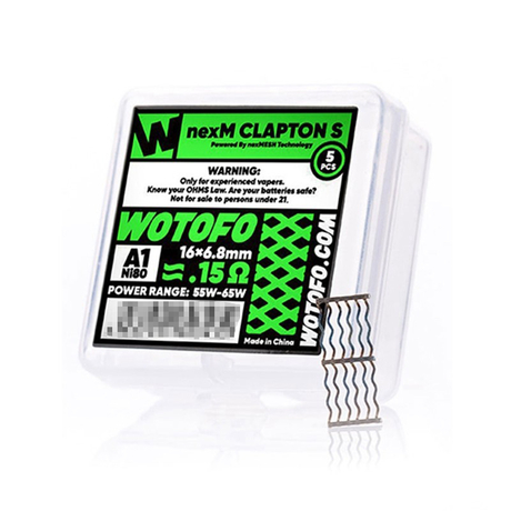 Wotofo Profile M RTA Replacement NexMESH Clapton S Mesh Coil - Ni80 + A1, 0.15ohm (5 PCS)