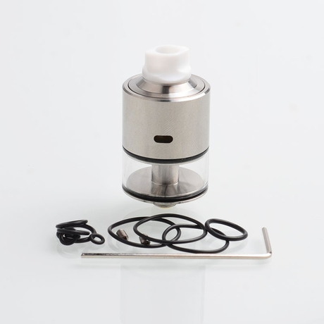 SXK Monarch R Style RDTA Rebuildable Dripping Tank Atomizer 316 Stainless Steel + Glass, 22mm Diameter