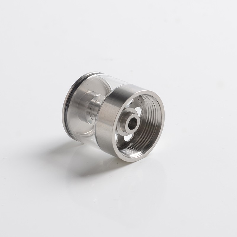 Ersatztankrohr für Flash E -Vapor V4.5 / V4.5S + RTA - Silber + transparente SS + Glas, 3,5 ml, 23 mm
