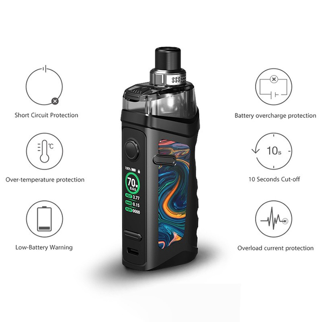 Vandy Vape Jackaroo 70W VW Pod System Mod Kit, 2000mAh, 5~70W, 4.5ml Pod Cartridge