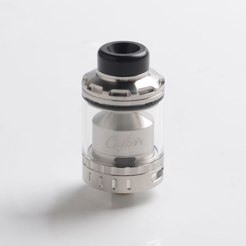 Authing-gas-mods-cyber-rta-rebuildable-vape-vape-aTomizer-silver-and-side-inlet-24mm-diameter（5）