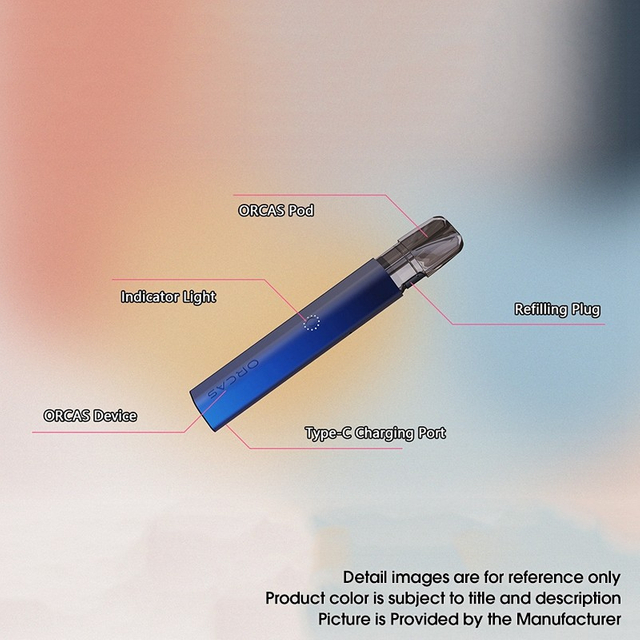 Advken Orcas Pod System Vape Starter Kit, 360mAh, Aluminum Alloy + PCTG, 2.0ml Pod Cartridge, 1.2ohm