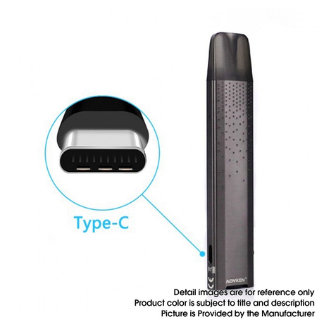Advken Potento 560mAh Pod System Vape Starter Kit, Aluminium Alloy + PCTG, 2.5ml, 1.2ohm