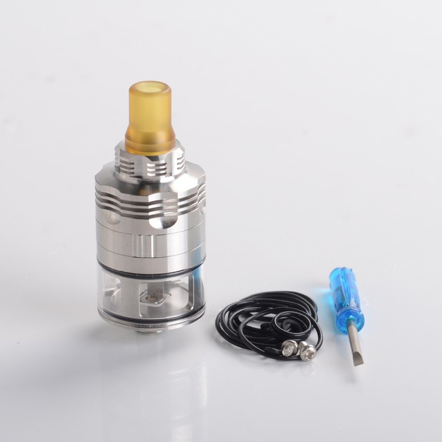 Four One Five 415 S61 Genesis Atomizer Style RDTA Rebuildable Dripping Tank Atomizer Silver Stainless Steel + Glass 22mm